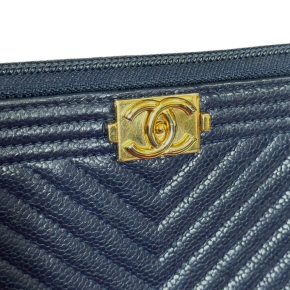 CHANEL Authentic Blue Leather Wallet - Picture 10 of 12